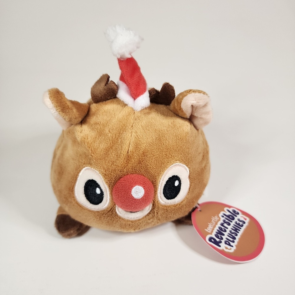 TeeTurtle Reindeer Plush Stuffed Animal REVERSIBLE PLUSHIES Christmas Tee Turtle